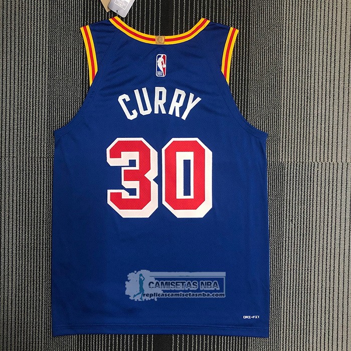 Camiseta Golden State Warriors Stephen Curry NO 30 Classic 2021-22 Autentico Azul